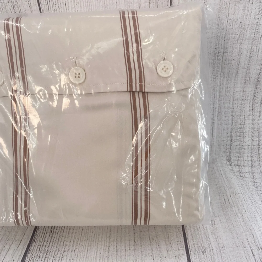 Cozy Earth Sheet Set King Maple Brown Striped Bamboo Viscose Cooling Bedding